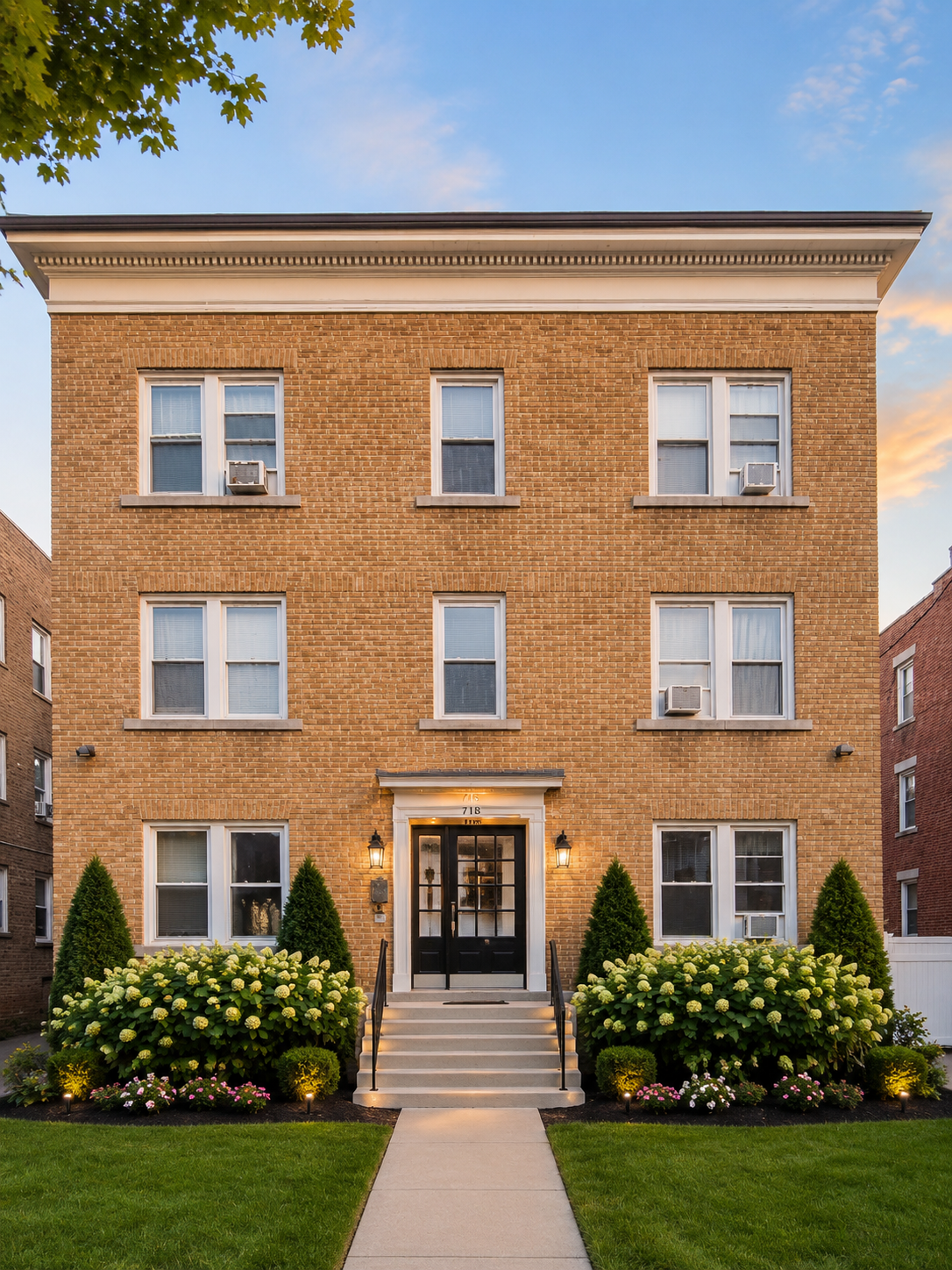 Brick exterior at Adams Apartments on James Street